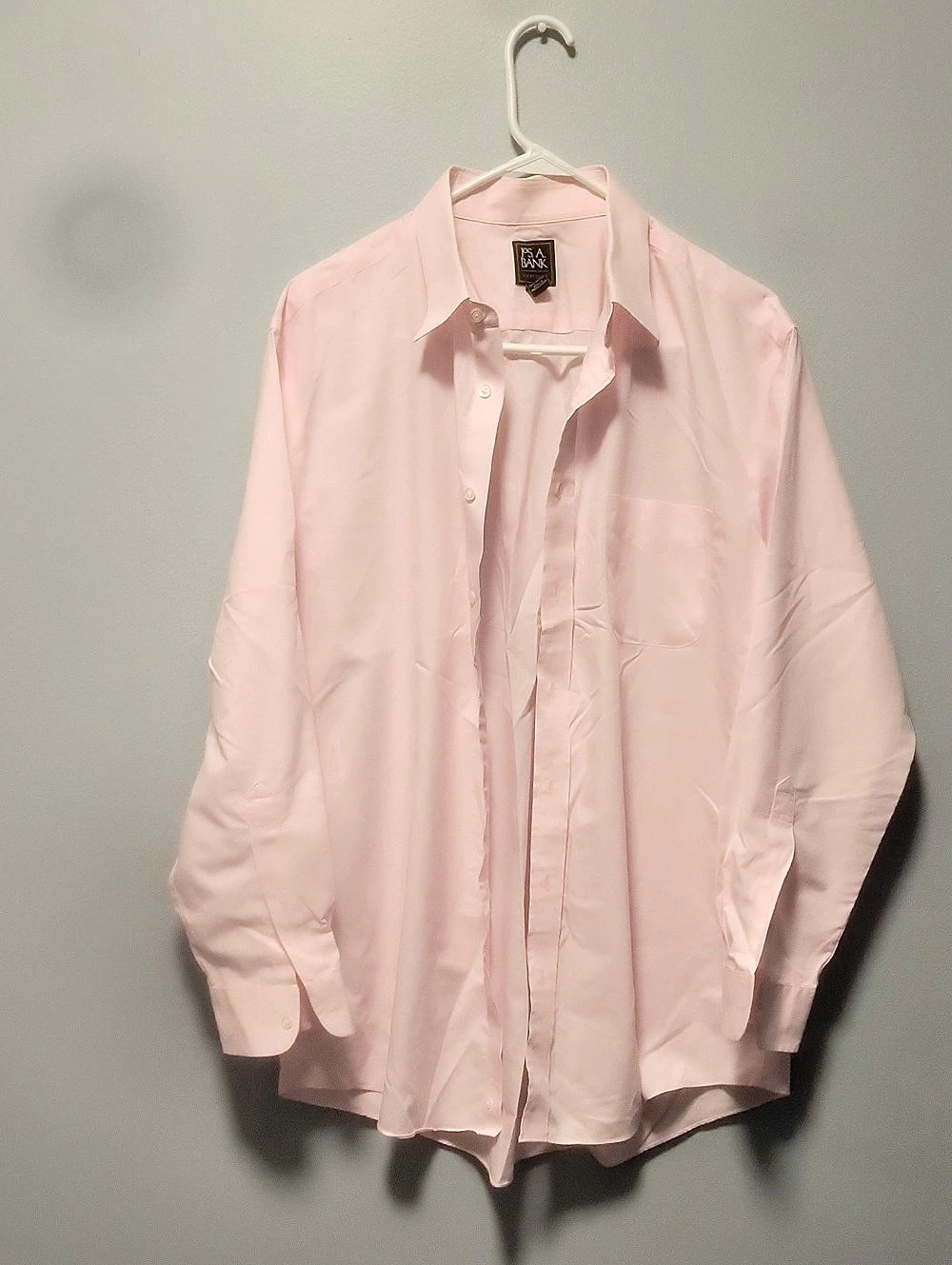 Jos. A. Bank Traveler Pink Dress Shirt 17.5-34